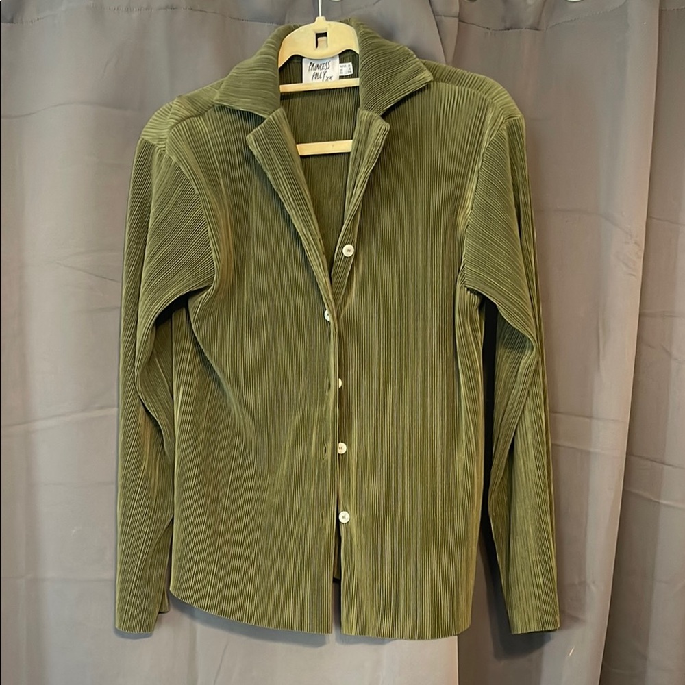 Princess Polly Olive Green Pleated Top